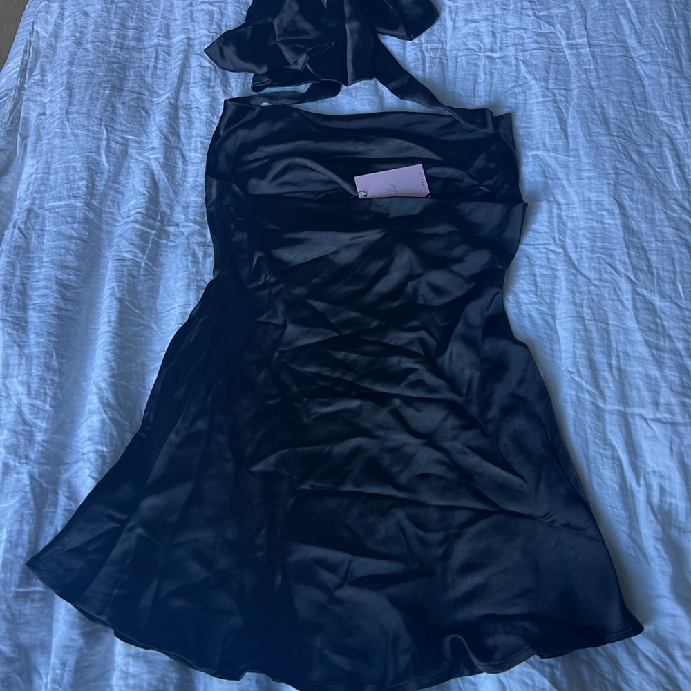Hello Molly Black Halter Cowl Neck Mini Dress NWT - Picture 5 of 8